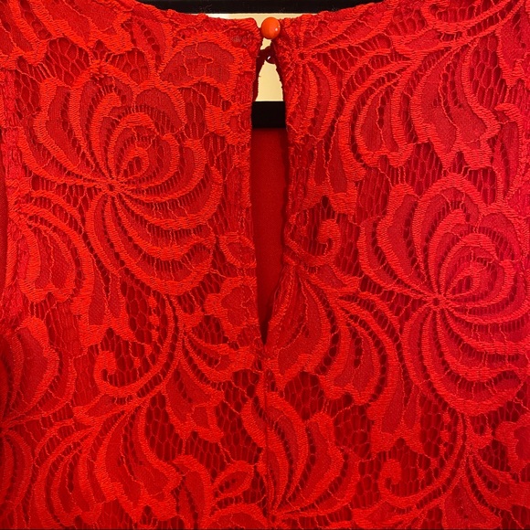 Sharagano Sleeveless Res Lace A Line Dress 4 - Picture 5 of 9